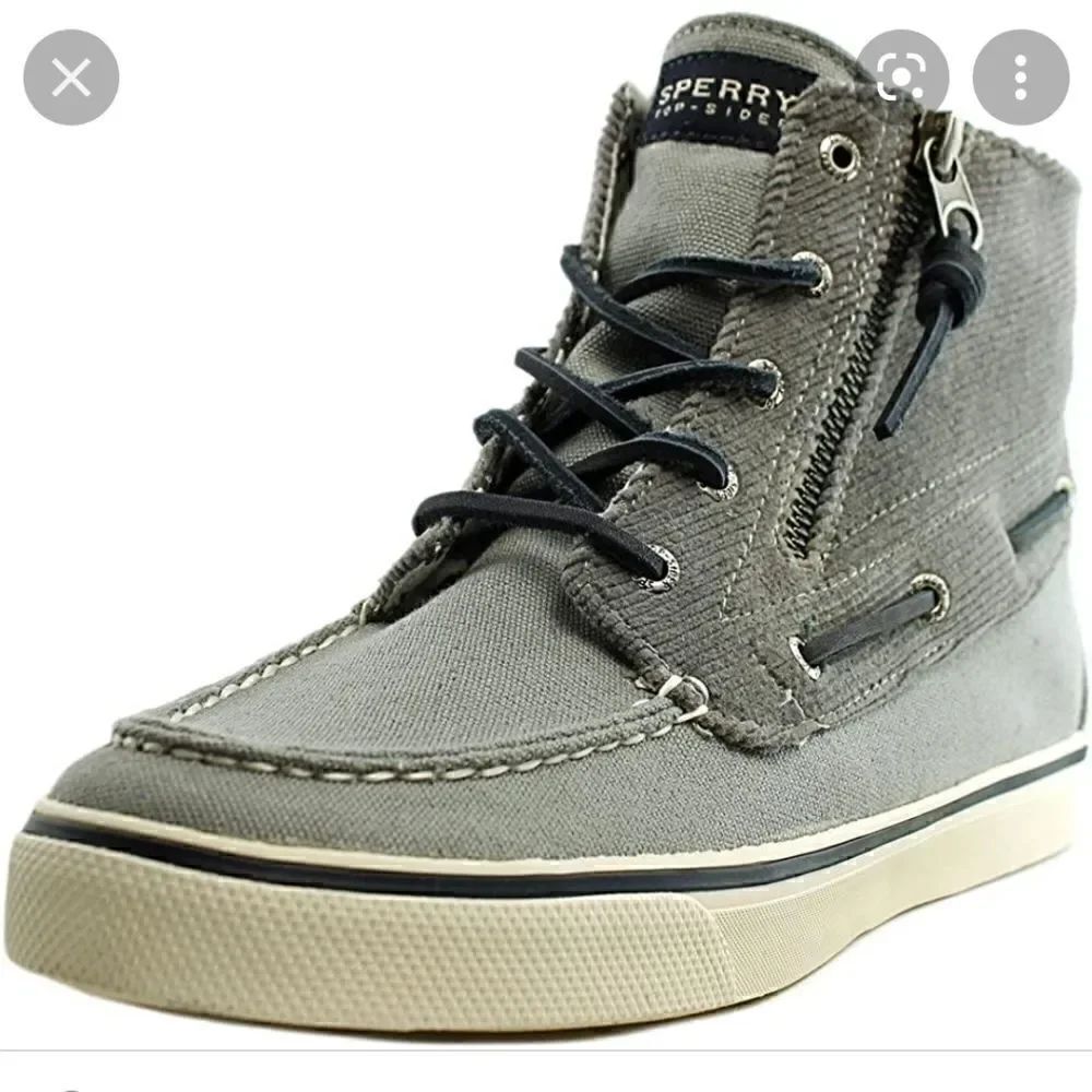 SPERRY TOP-SIDER CORDUROY ZIPPER ANKLE BOOT CANVAS size 7